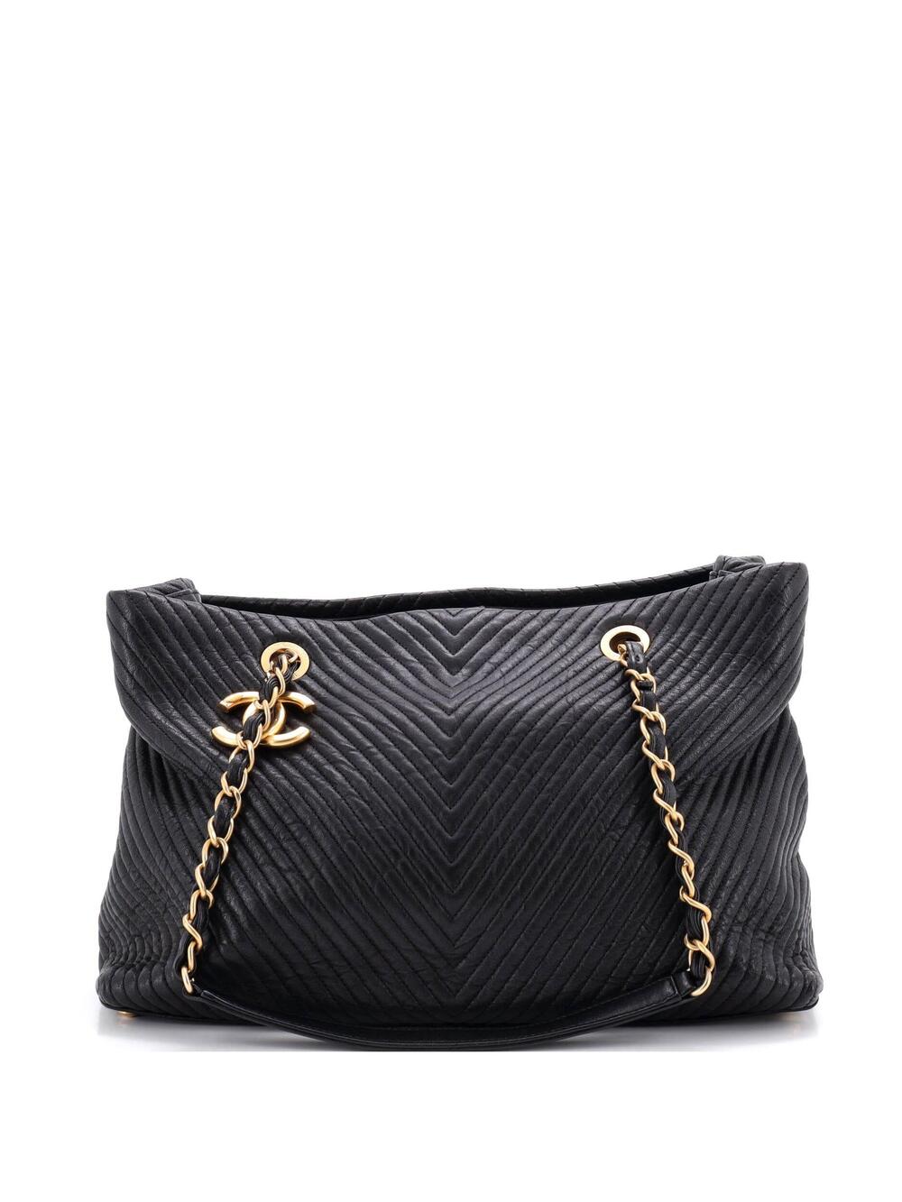 Chanel Medallion Charm Tote Chevron #377646C22B